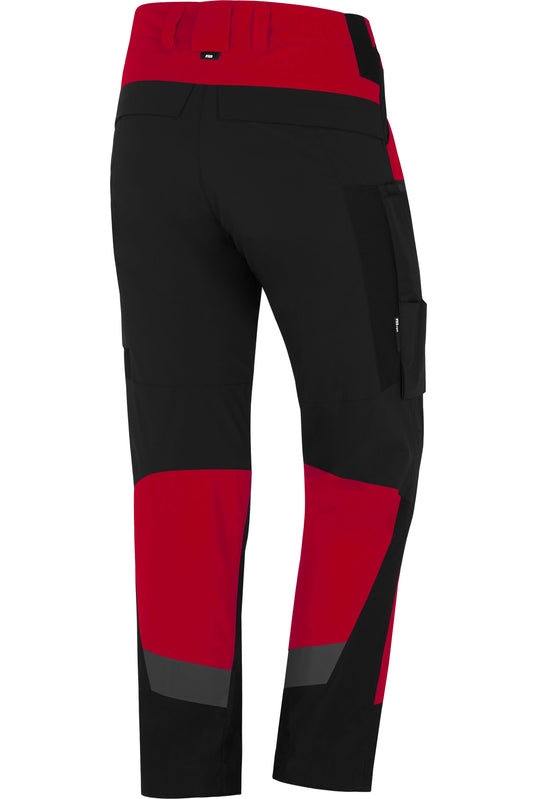 FHB MIO Arbeitshose elastisch, rot-schwarz