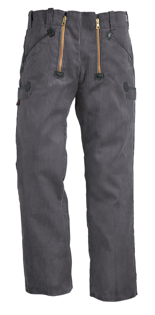 FHB ARTUR Zunfthose Trenkercord ohne Schlag, grau