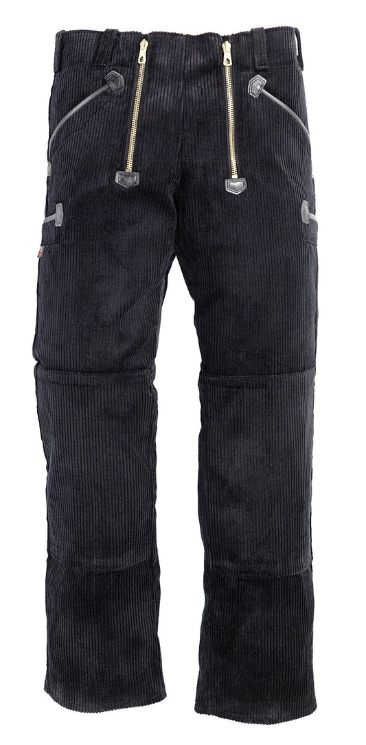 FHB ARTUR Zunfthose Trenkercord ohne Schlag, schwarz