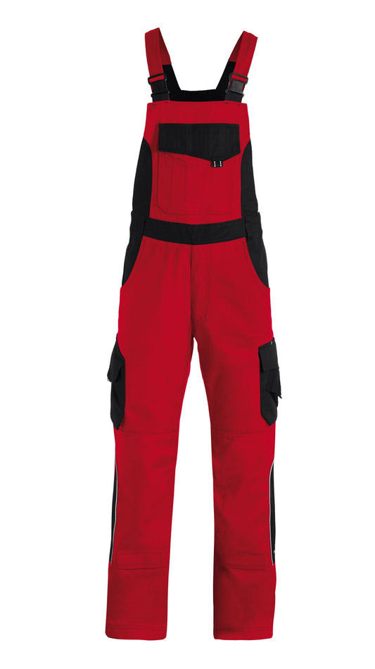 FHB ECKHARD Latzhose, rot-schwarz