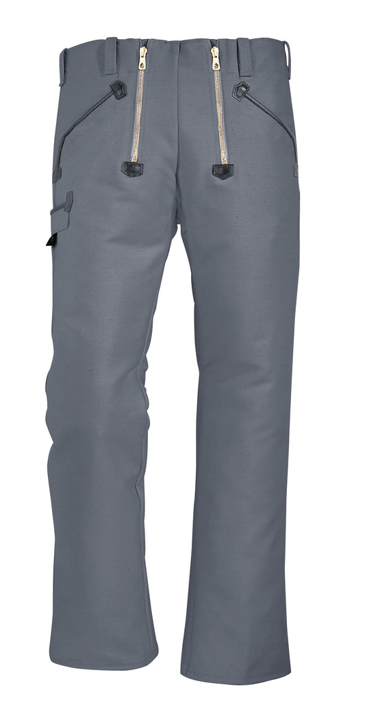 FHB HUBERT Zunfthose Zwirn-Doppelpilot ohne Schlag, grau