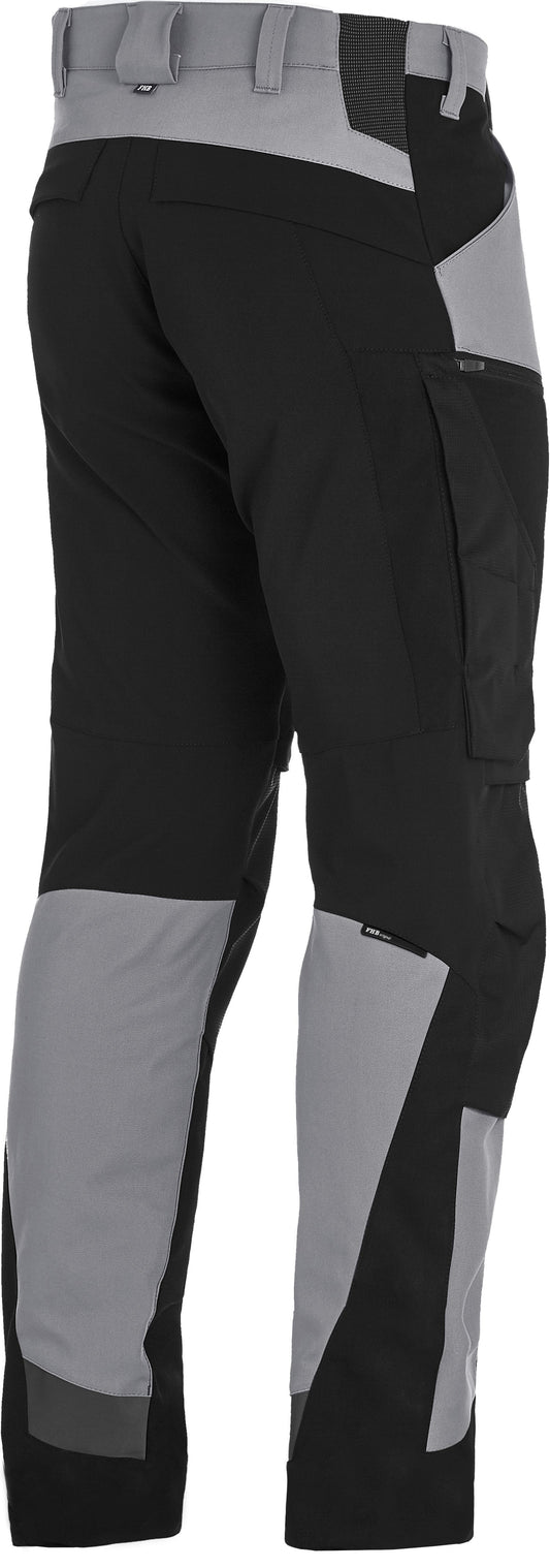 FHB LEO Arbeitshose elastisch, grau-schwarz