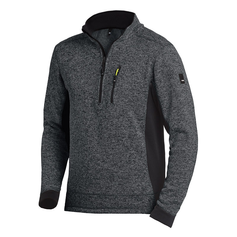 FHB PATRICK Strick-Fleece-Troyer, anthrazit-schwarz