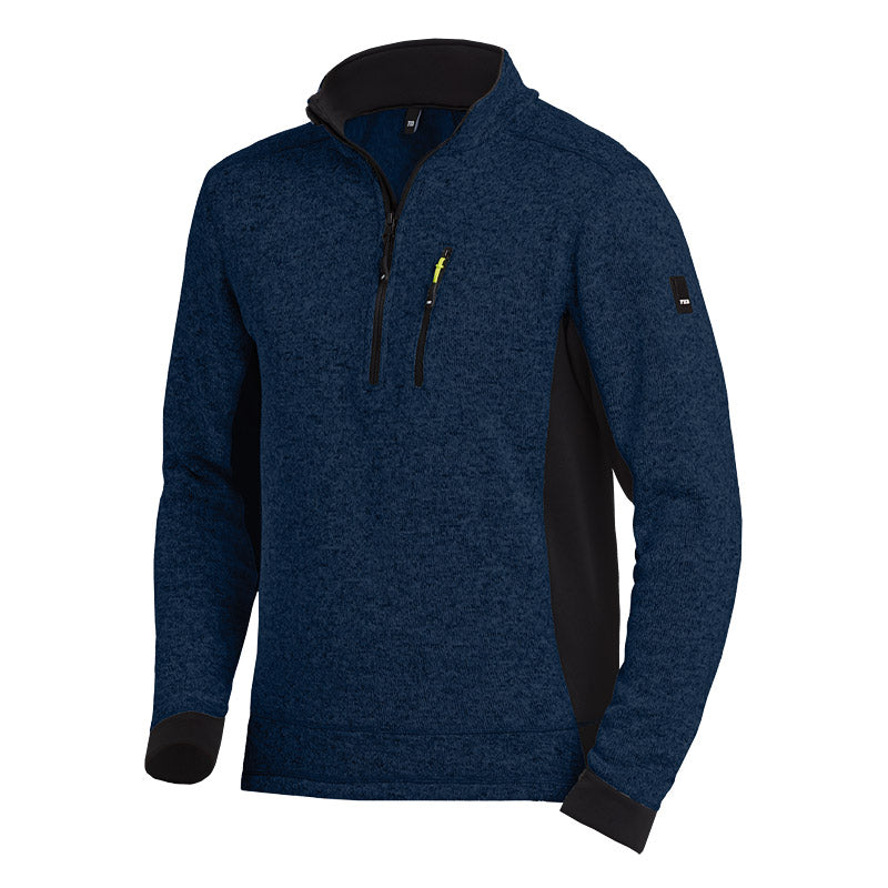 FHB PATRICK Strick-Fleece-Troyer, marine-schwarz